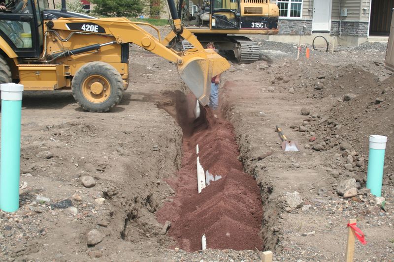 Utility trench dug for electric transformers