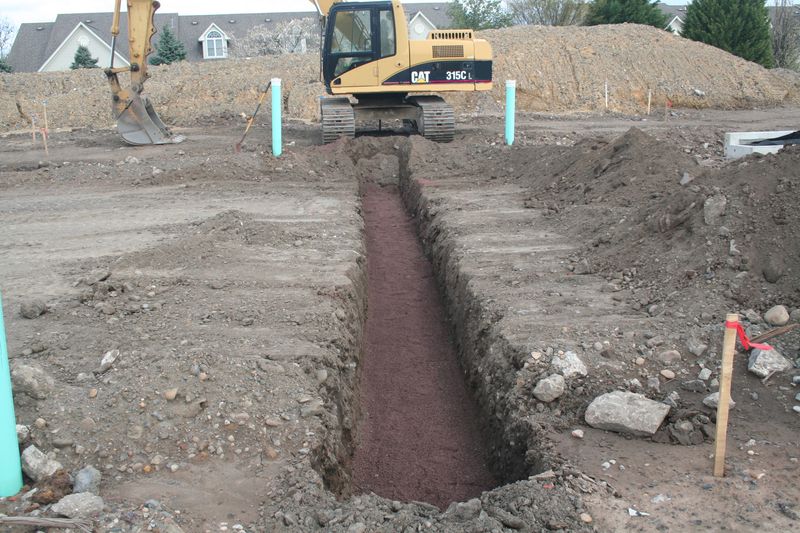 Utility trench on a residential site